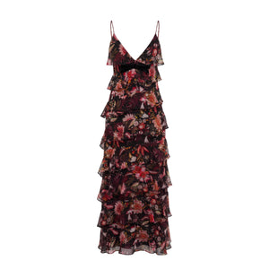 Araminta Dress in Scarlet Jacobean Floral