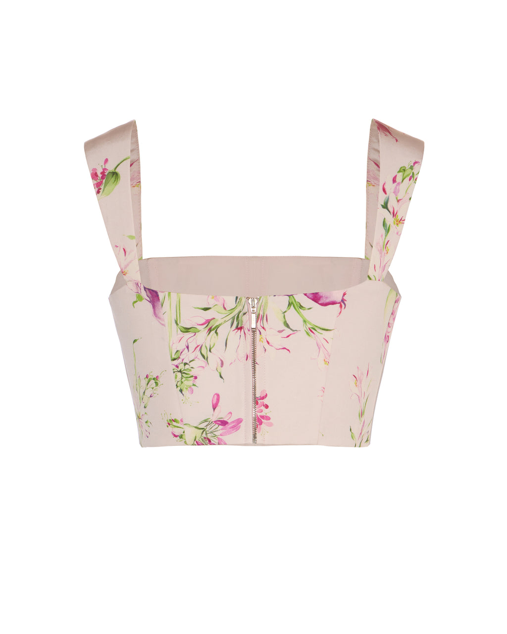 Oudine Top in Quartz Bloom Silk Faille