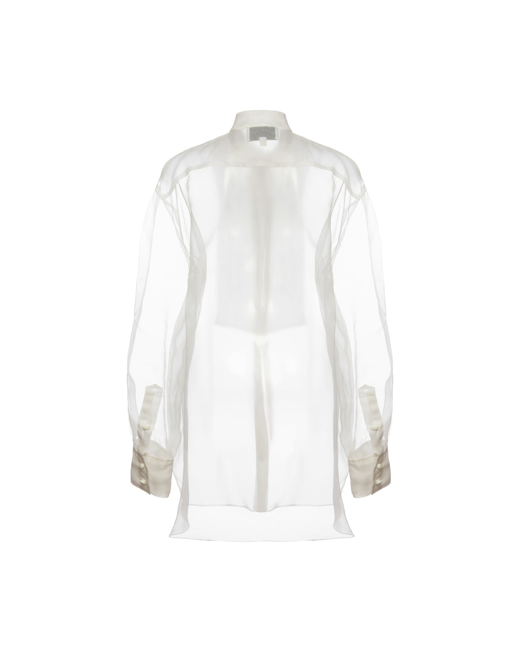 Gigi Tuxedo Shirt in White Organza