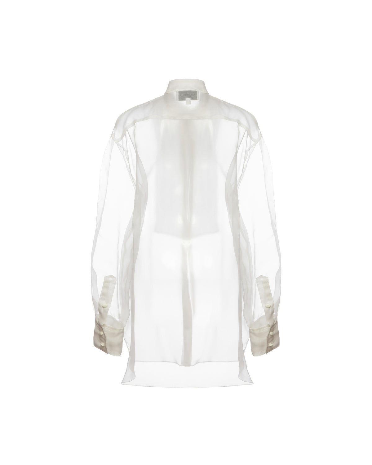 Gigi Tuxedo Shirt in White Organza