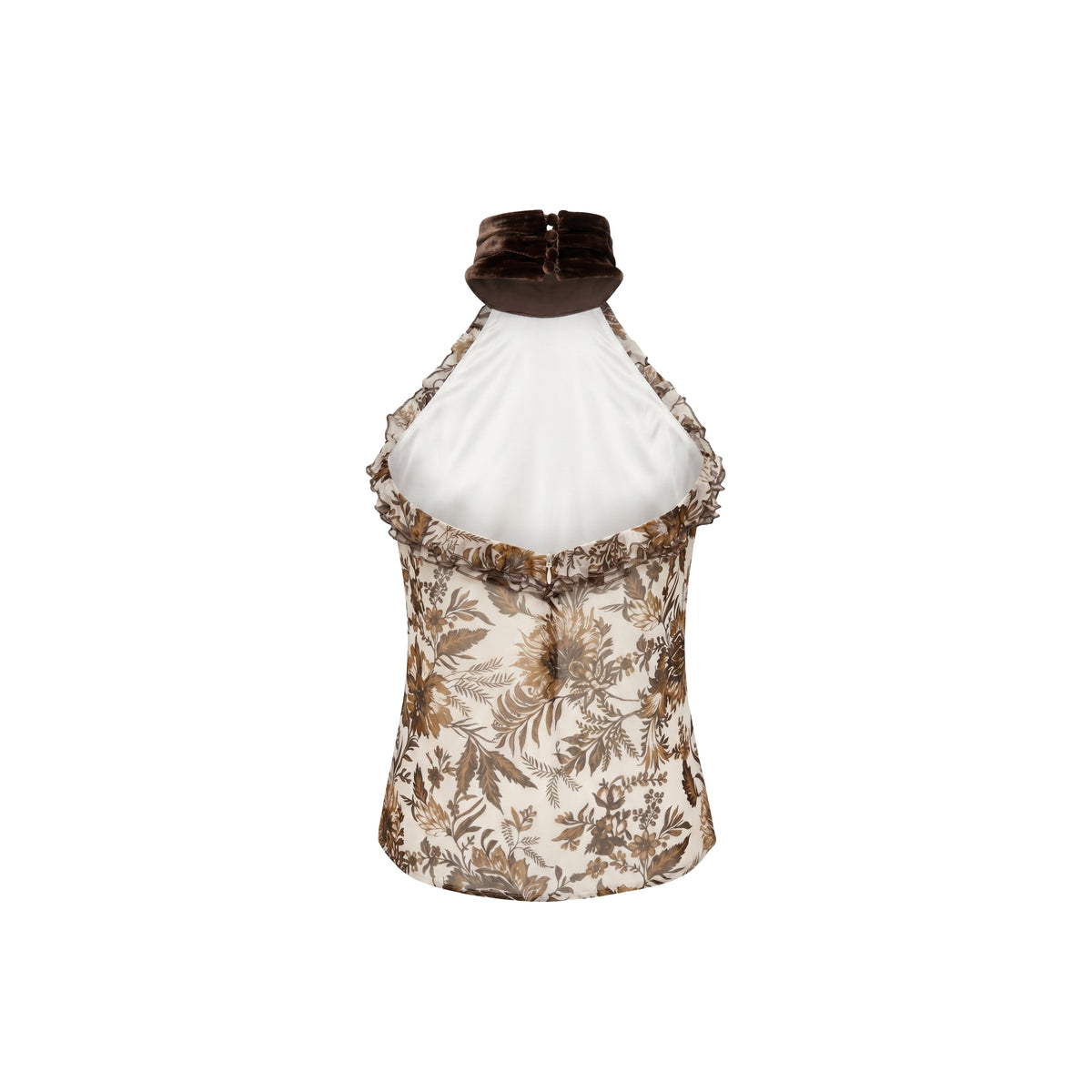 Darcy Top in Hickory Jacobean Silk Chiffon
