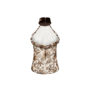 Darcy Top in Hickory Jacobean Silk Chiffon
