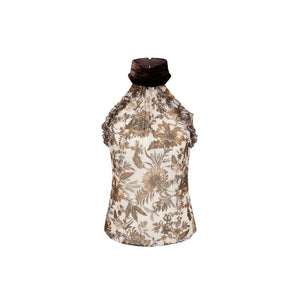 Darcy Top in Hickory Jacobean Silk Chiffon