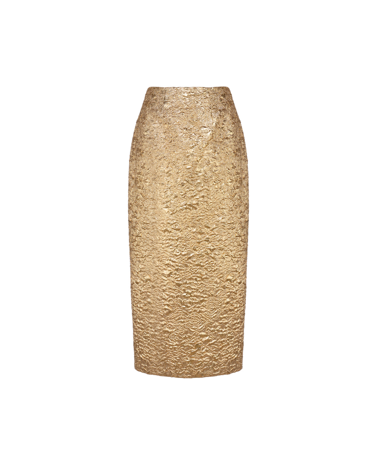 Effie Pencil Skirt in Gold Brocade