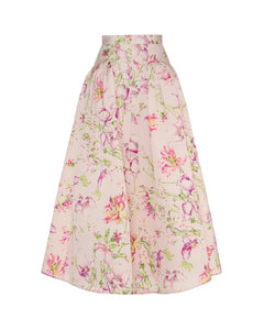 Clementine Skirt in Quartz Bloom Silk Faille