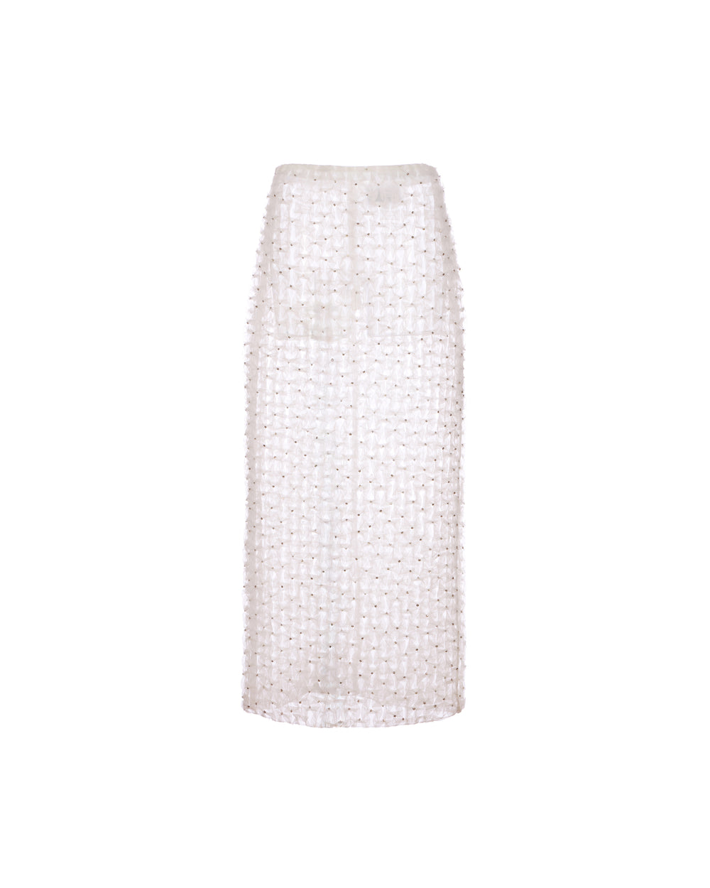 Lili Skirt in White Smocked Tulle