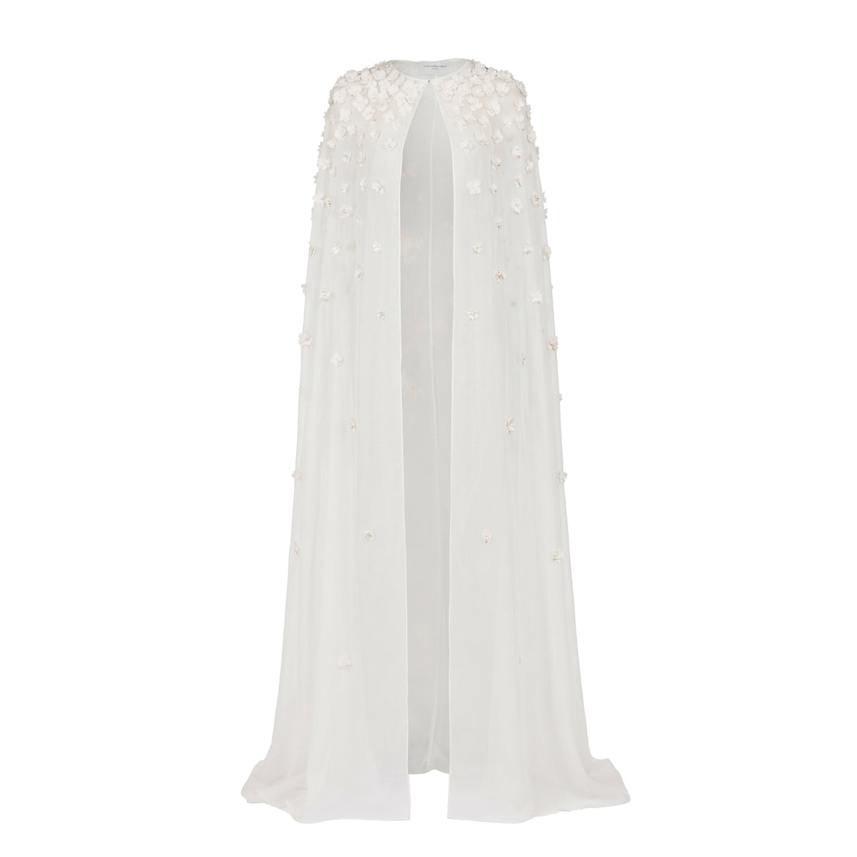 Anne Cape in Ivory Organza with Petite Fabric Flowers