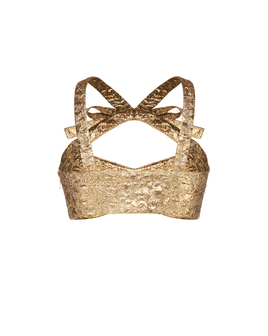 Olivia Bow Top in Gold Brocade