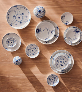 Blue Fluted Half Lace Rice Bowl