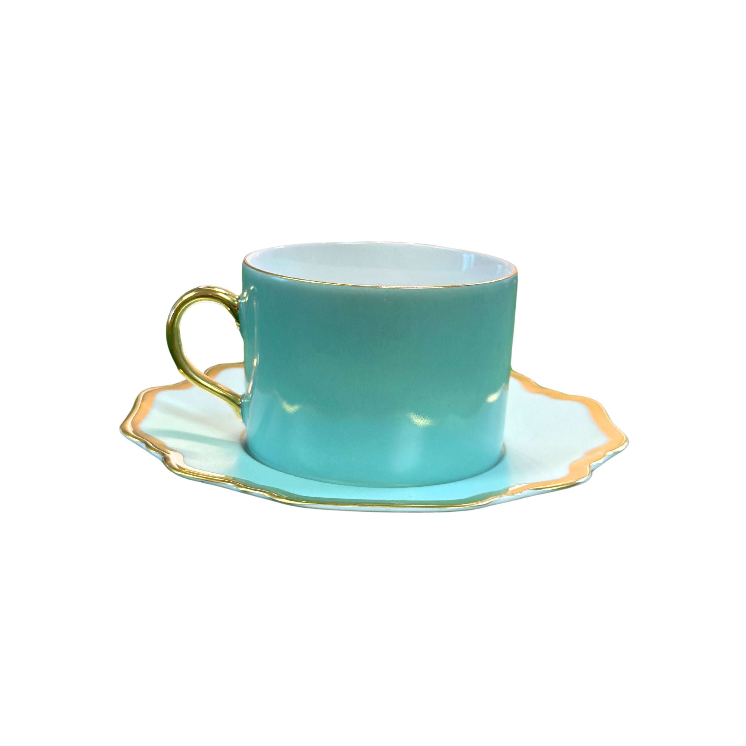 Anna's Palette Tea Saucer in Aqua Green