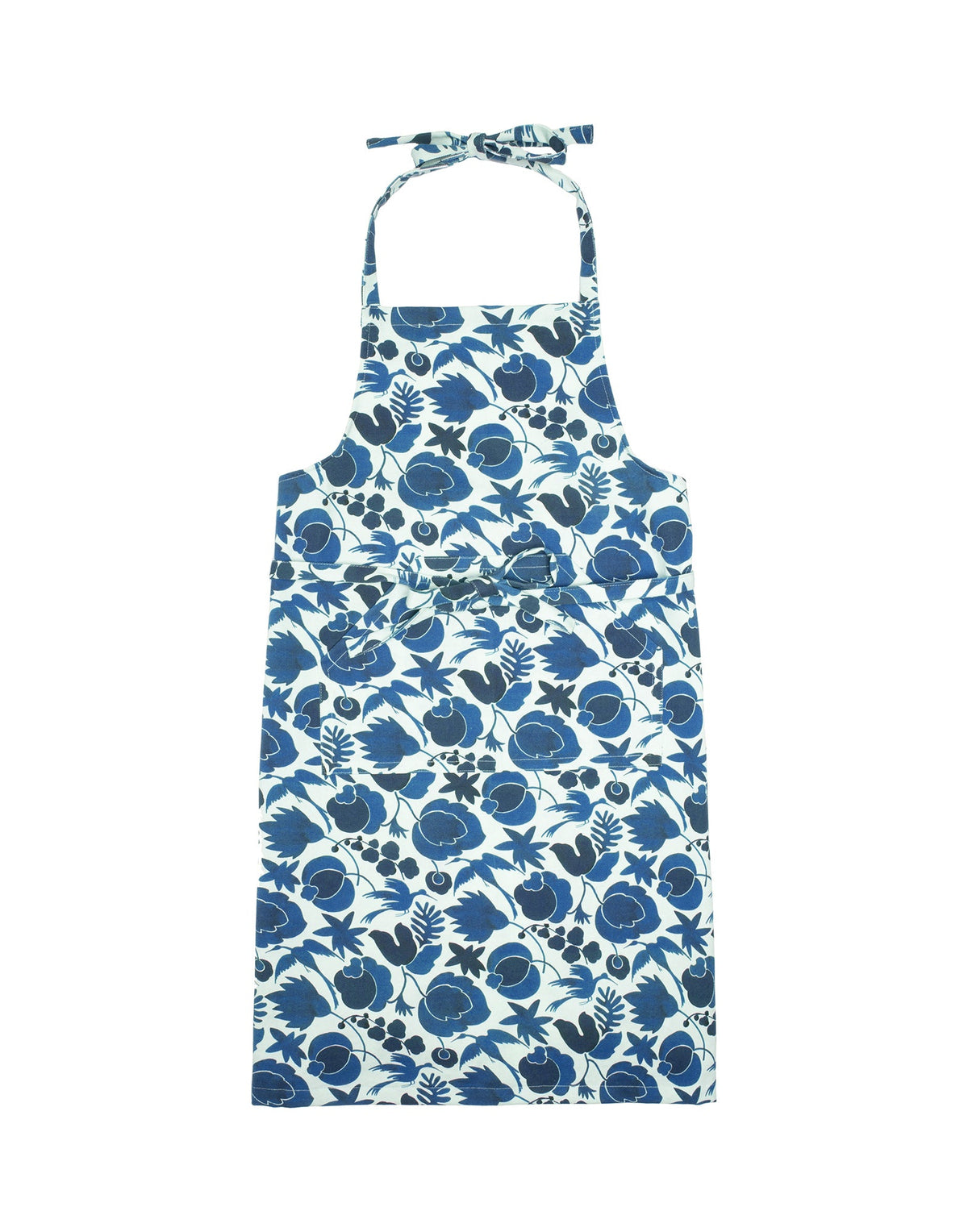 Apron With Pocket in Wildbird Blue