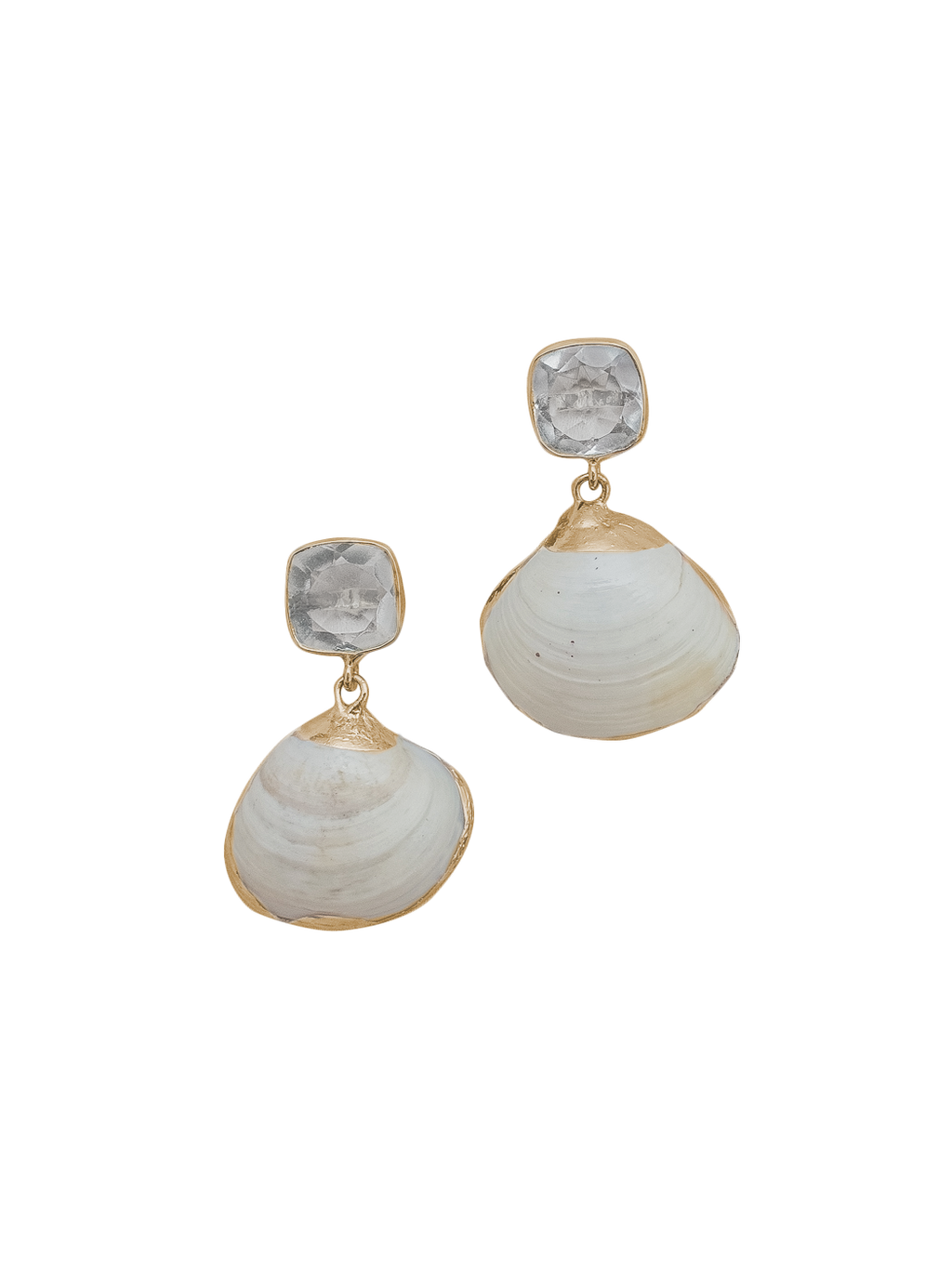 Aqua Earrings in White