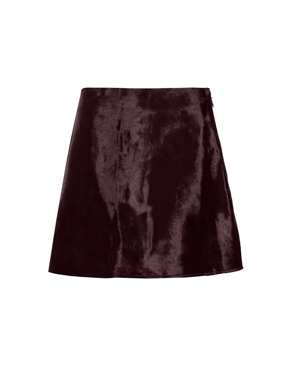 Ari Calf Hair Skirt in Deep Redwood