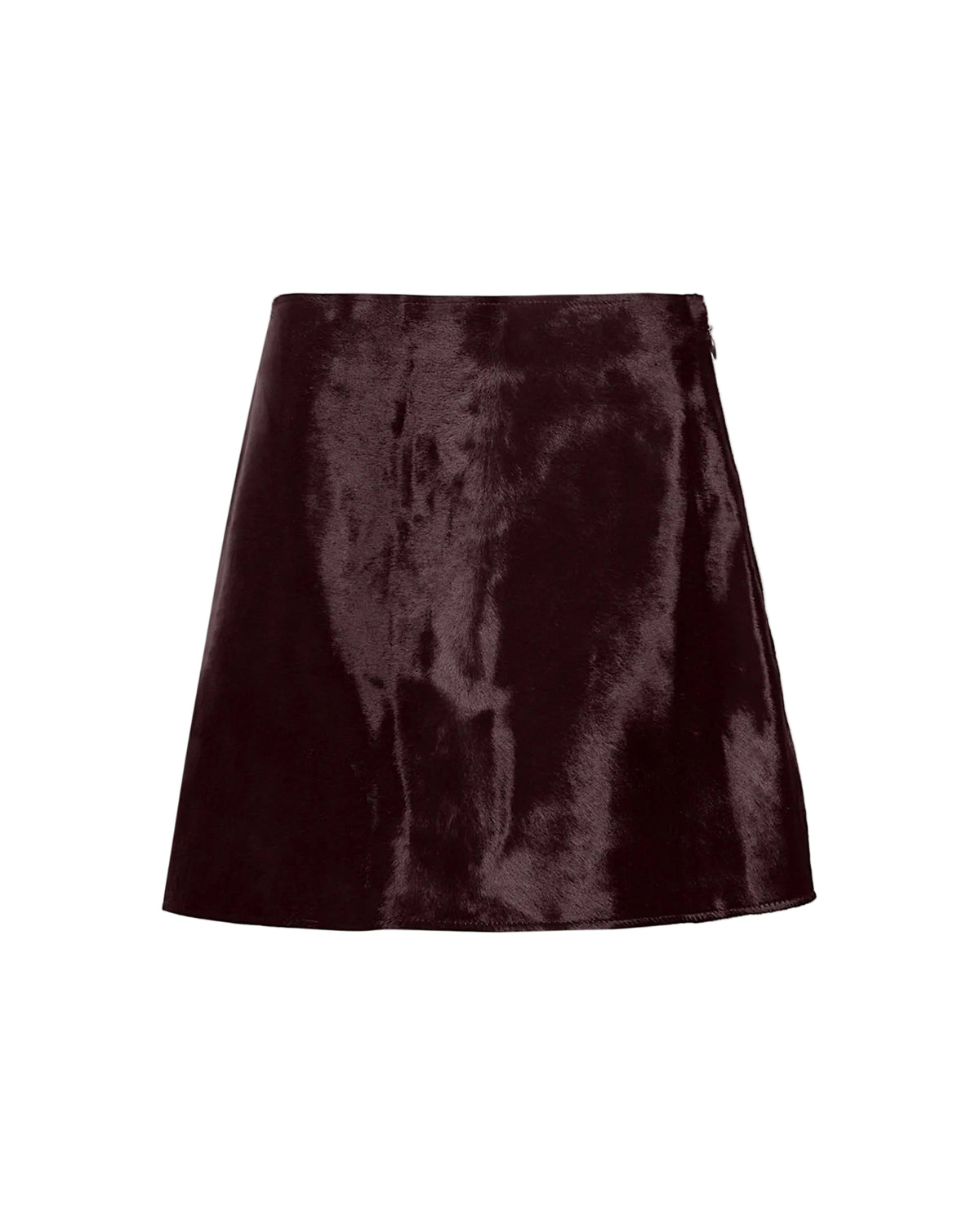 Ari Calf Hair Skirt in Deep Redwood
