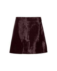 Ari Calf Hair Skirt in Deep Redwood