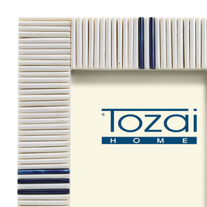 Stacks Photo Frame with Lapis Colored Inlay, Set of 2