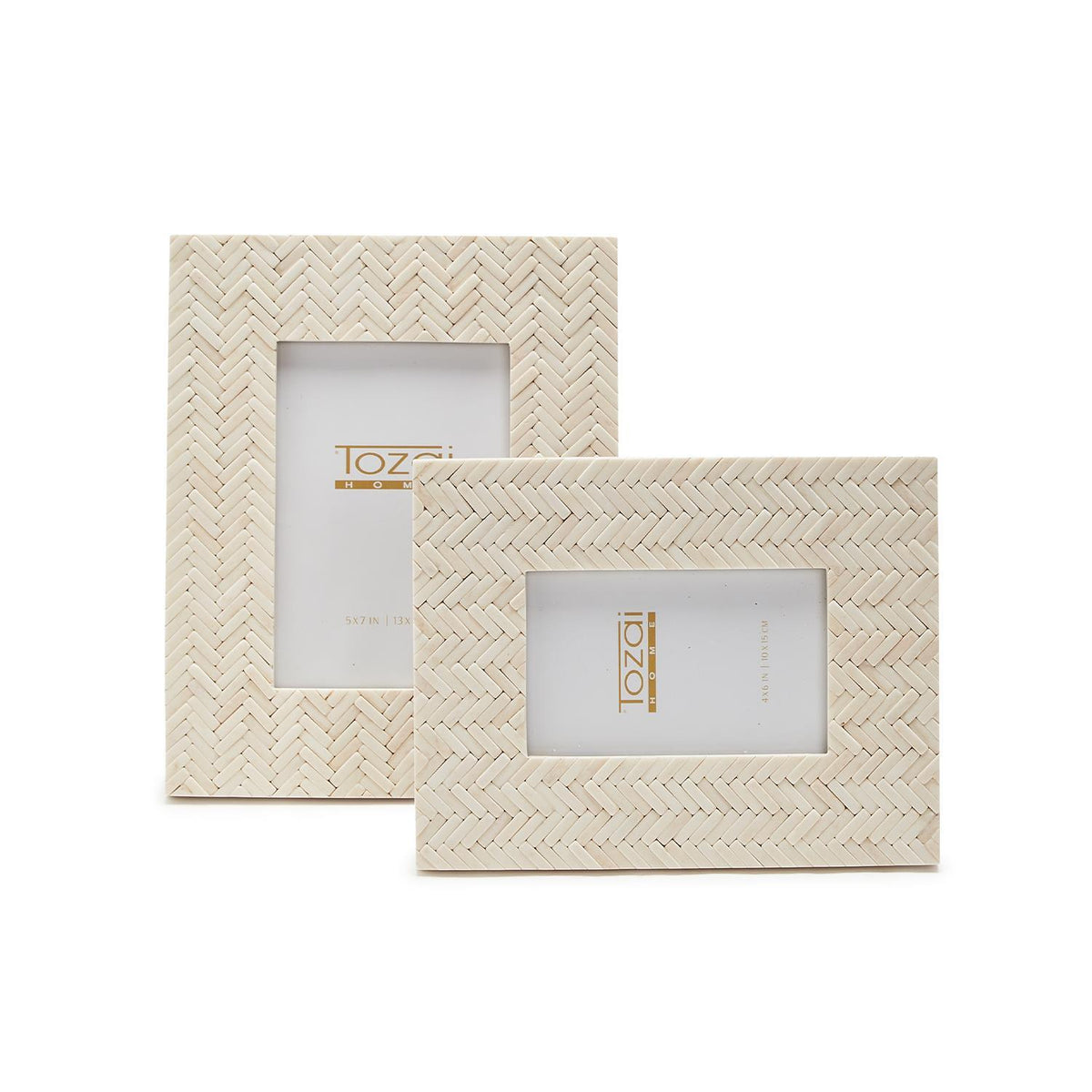 Basketweave Pattern Photo Frame, Set of 2