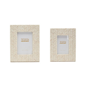 Basketweave Pattern Photo Frame, Set of 2