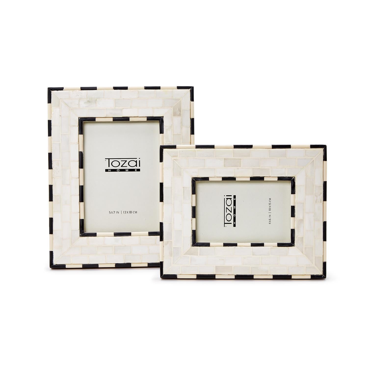 Brick Pattern Photo Frames, Set of 2