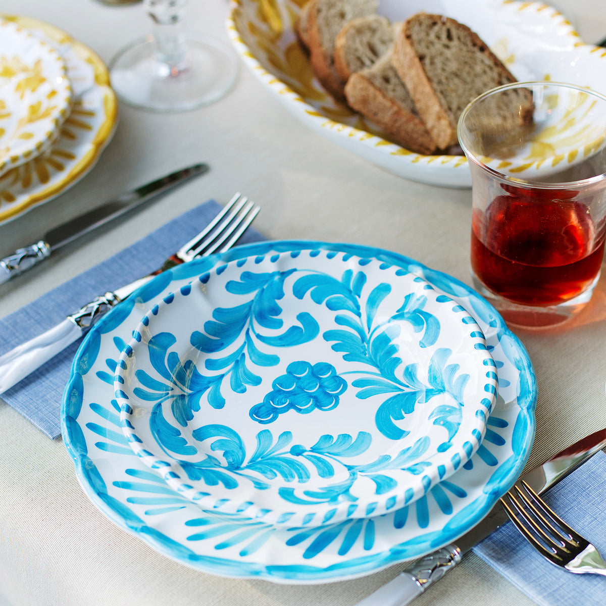 Arezzo Aqua Dinner Plate in Aqua