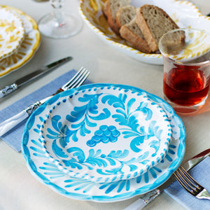 Arezzo Aqua Dinner Plate in Aqua