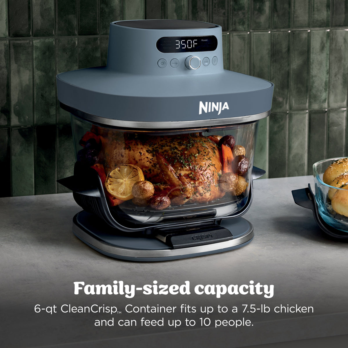 Ninja Crispi Pro 6-in-1 Glass Countertop Air Fryer, Cyberspace