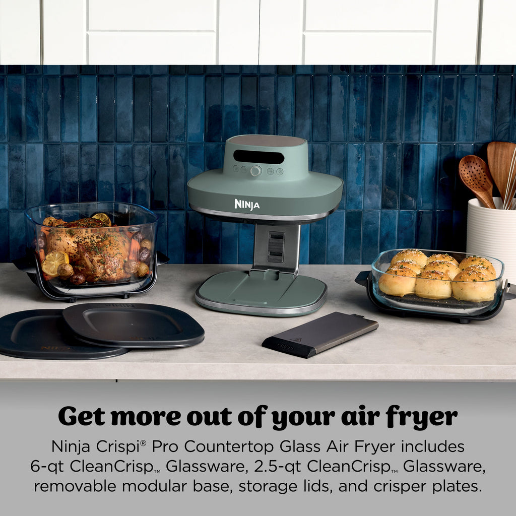 Ninja Crispi Pro 6-in-1 Glass Countertop Air Fryer, Ash Gray