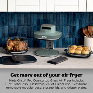 Ninja Crispi Pro 6-in-1 Glass Countertop Air Fryer, Ash Gray