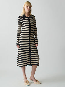 Morrissey Textured Stripe Dress Dress Lingua Franca Jet XS 