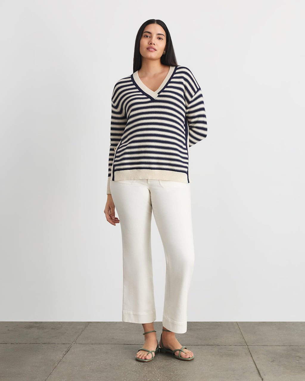 Ashby Sweater in Maritime Blue Cream Stripe