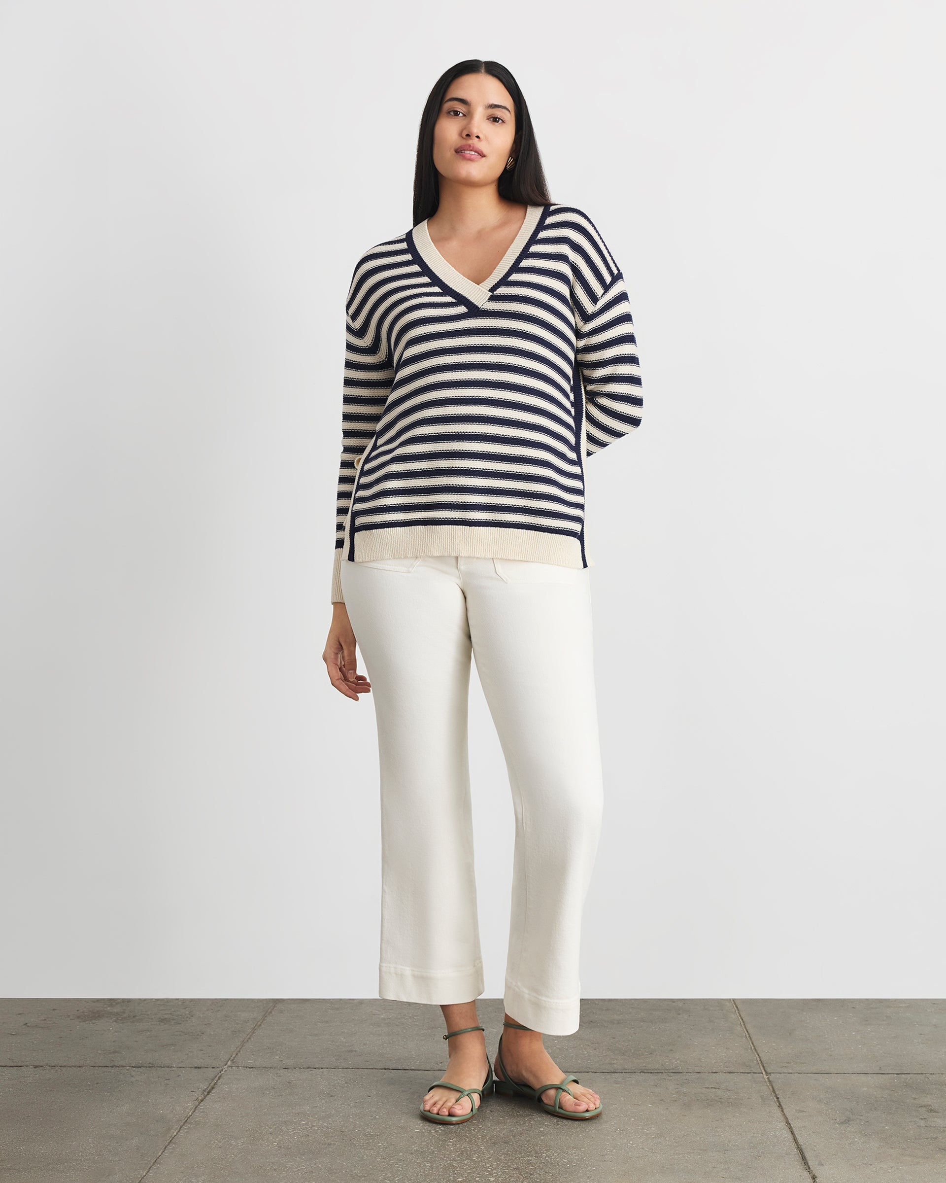 Ashby Sweater in Maritime Blue Cream Stripe