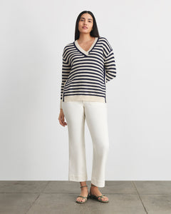 Ashby Sweater in Maritime Blue Cream Stripe