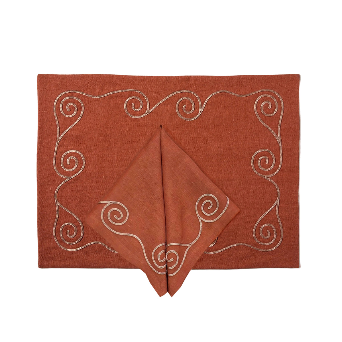 Les Vagues Napkin in Rust