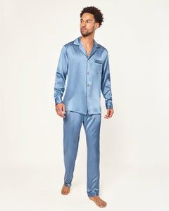 Men’s Silk Pajama Set in Mystique Blue