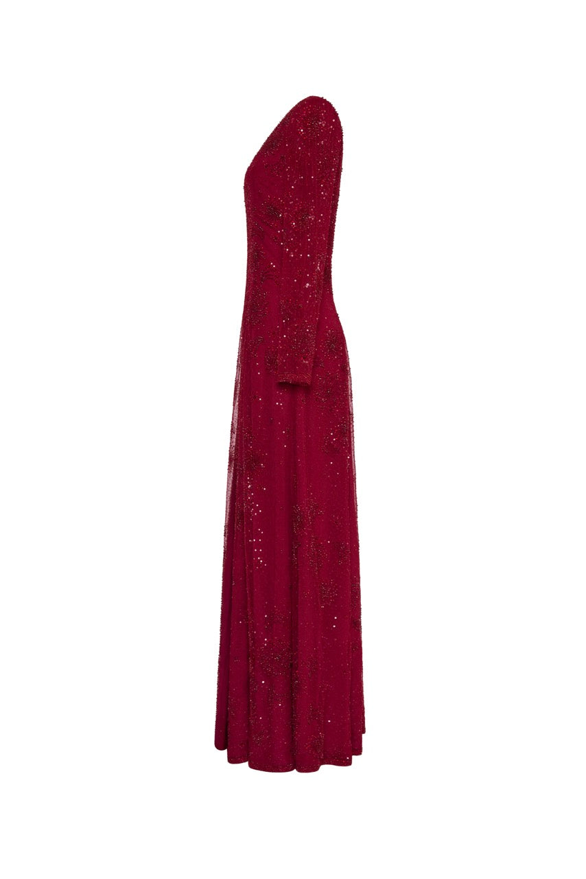 The Astrid Burgundy Gown