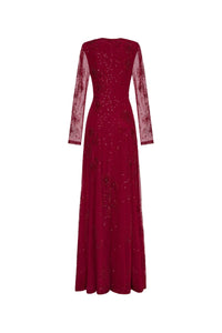 The Astrid Burgundy Gown
