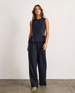 Astrid Embellished Top in Classic Navy