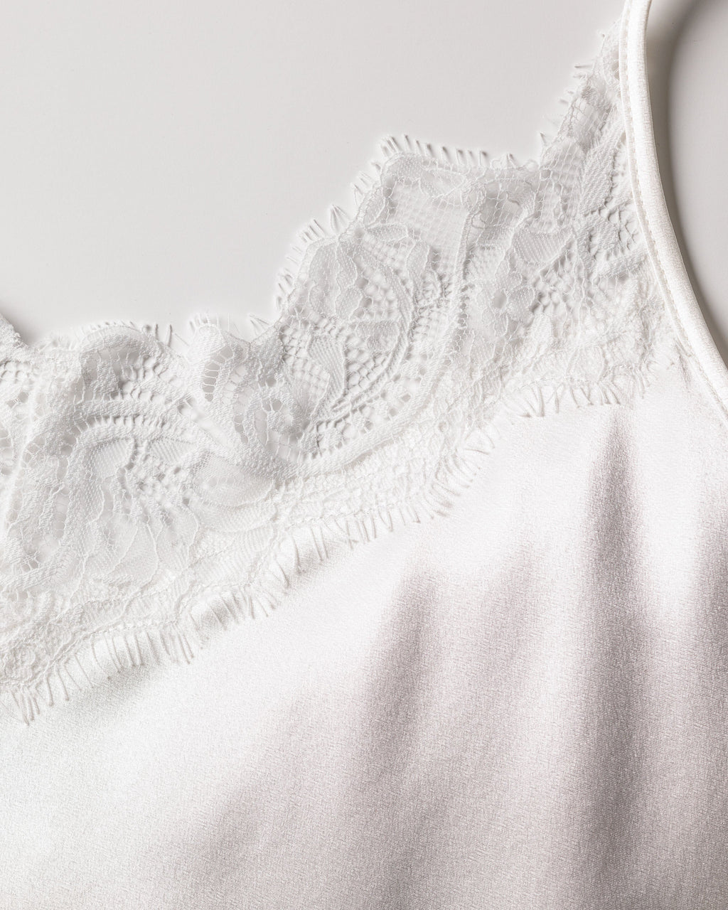 Women’s Silk Lace Cami Short Set in White