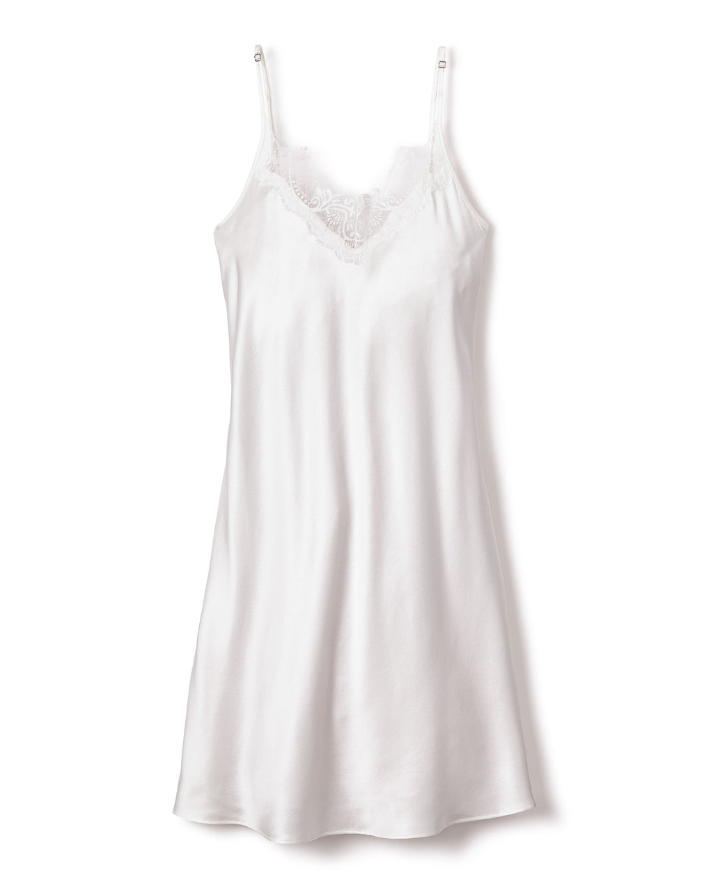 Petite Plume Women's Silk Lace Cosette Nightgown in White Petite Plume Women's Silk Lace Cosette Nightgown in White