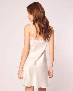 Women’s Silk Lace Slip Dress in White