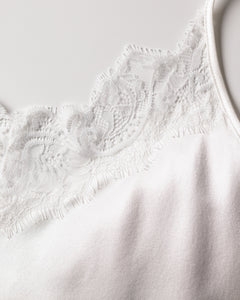 Women’s Silk Lace Slip Dress in White