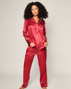 Women’s Silk Pajama Set in Bordeaux Art Nouveau