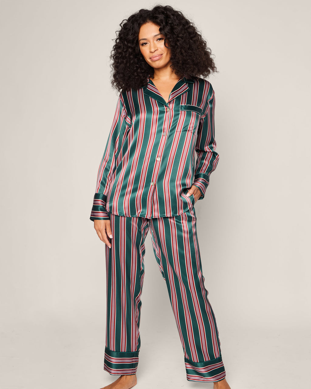 Women’s Silk Pajama Set in Lancaster Stripe