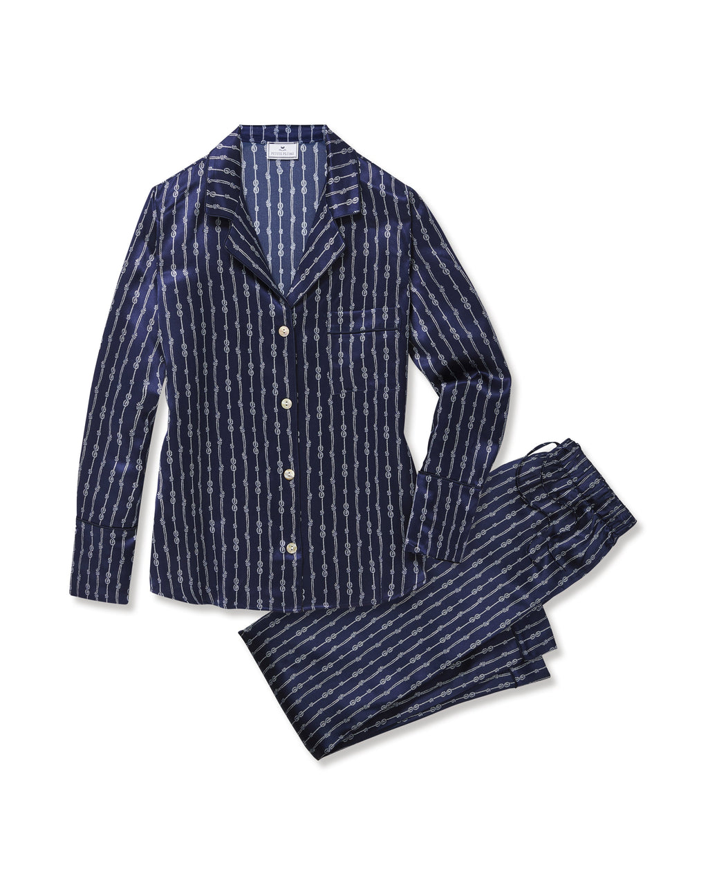 Women's Silk Pajama Set in Nautical Knots
