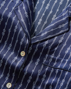 Women's Silk Pajama Set in Nautical Knots