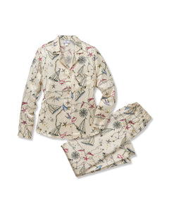 Women's Silk Pajama Set in Regatta Royale