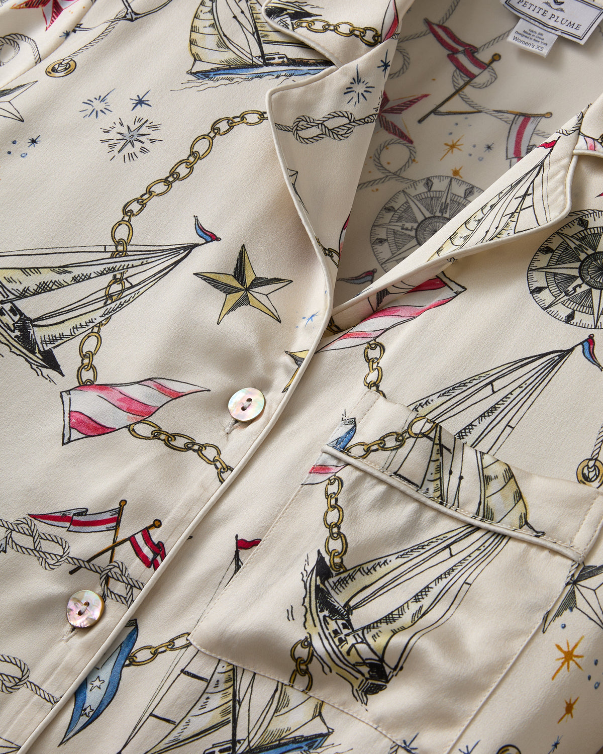 Women's Silk Pajama Set in Regatta Royale