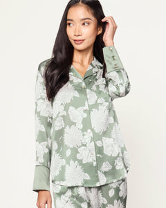Women’s Silk Pajama Set in Sage Bloom