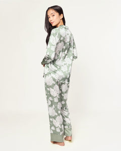 Women’s Silk Pajama Set in Sage Bloom