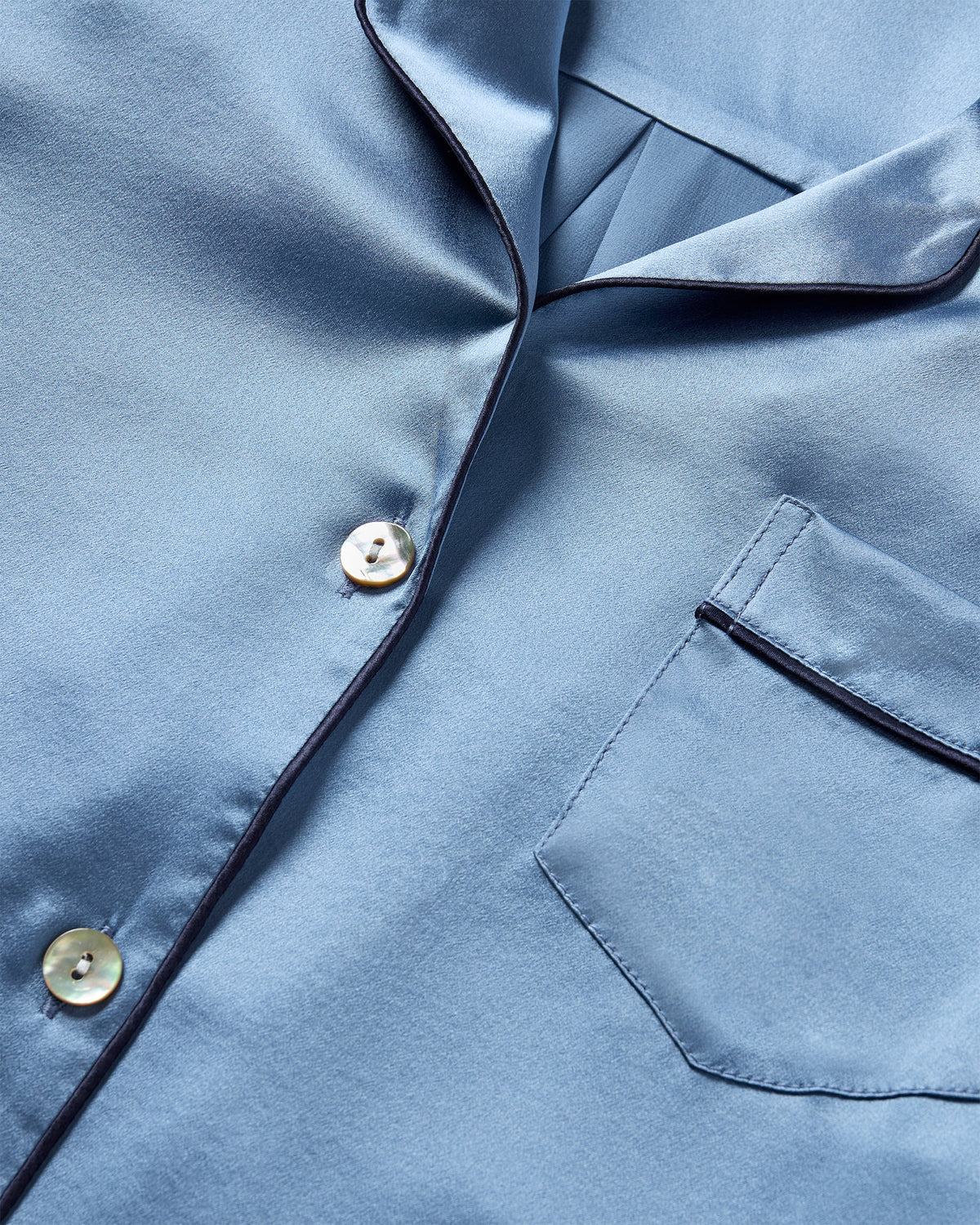 Women’s Silk Pajama Set in Mystique Blue